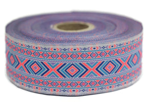 35 mm Colorfull African Motif Ribbon (1.37 inches), Jacquard Trim, African Pattern Ribbon, Sewing Trim, Large ribbon, Bag strap, 35995