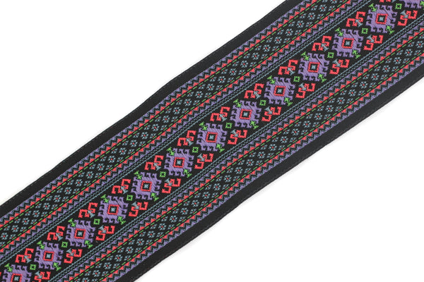 50 mm Snowy Motif Jacquard Ribbon (1.96 inches), Vintage Jacquard, Sewing Trim, Huge Trim, Large ribbon,  jacquard ribbon, 50997