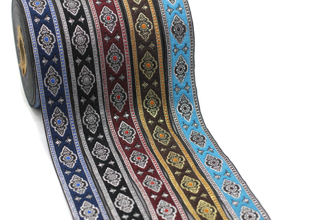 25 mm Renaissance Motive ribbon (0.98 inches), european ribbon, dog colar ribbons, Sewing, Jacquard ribbon, Trim, 25905