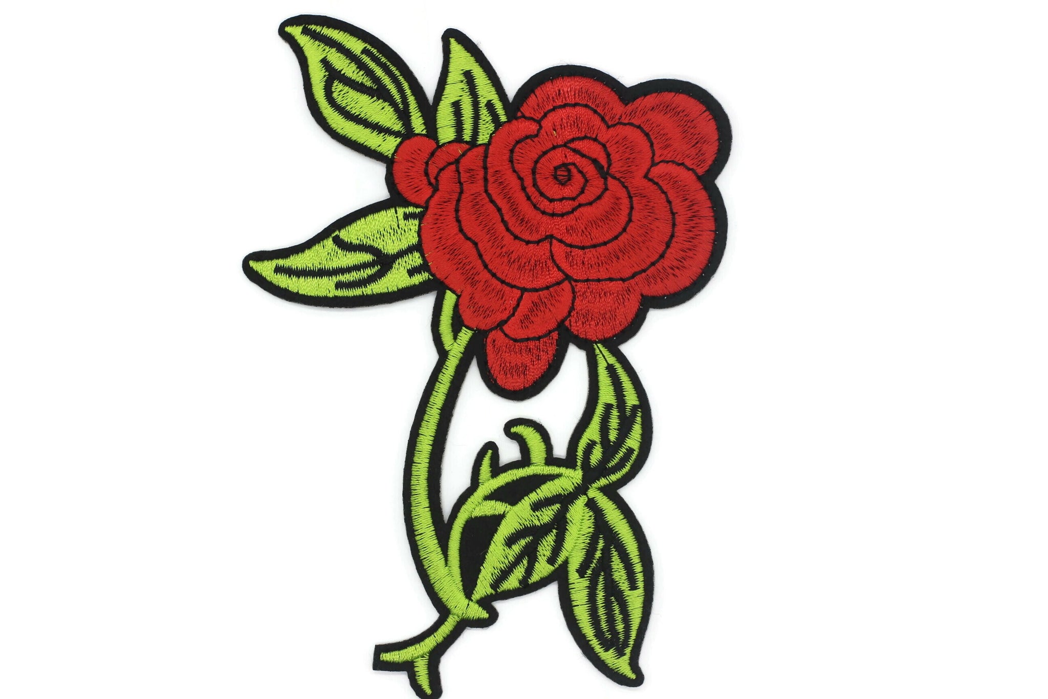 10 Pcs Rose Patch 5.4x3.6 Inch Iron On Patch Embroidery, Custom Patch, High Quality Sew On Badge for Denim, Sew On Patch, Applique