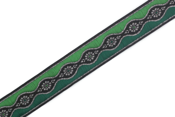 25 mm Green Floral Vintage ribbon (0.98 inches), floral embroidered ribbon, Decorative ribbon, Craft Ribbon, Jacquard ribbon, Trim, 25924