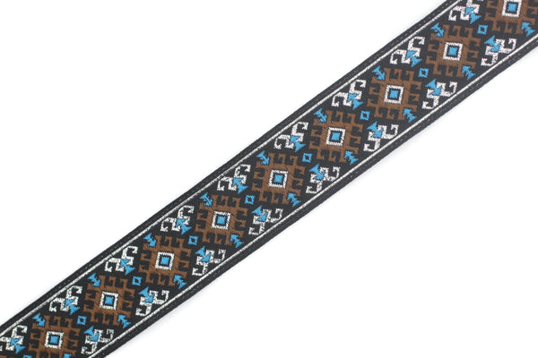25 mm Snowy Metallic jacquard ribbons 0.98 inches, Snowy embroidered trim, woven trim, woven jacquards, woven border, 25953