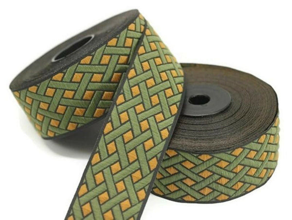 25 mm Node Motive Jacquard Ribbons (0.98 inche), Jacquard ribbon, jacquard trim, craft supplies, collar supply, jacquard ribbon, 25979