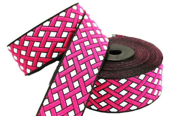 35 mm Node Motive Jacquard Ribbons (1.37 inche), Jacquard ribbon, jacquard trim, craft supplies, collar supply, jacquard ribbon, 35979
