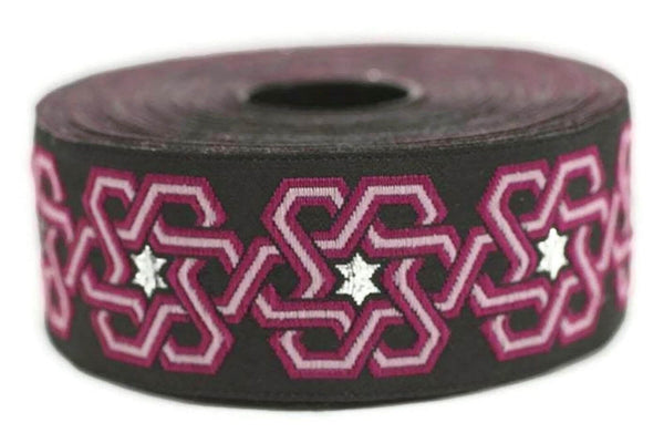 35 mm Star Motive Colorfull jacquard ribbons border (1.37 inches) fabric trim, jacquard trim, craft supplies, collar supply, ribbon, 35974