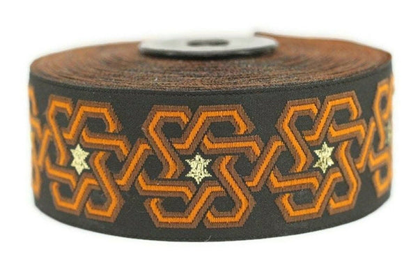 35 mm Star Motive Colorfull jacquard ribbons border (1.37 inches) fabric trim, jacquard trim, craft supplies, collar supply, ribbon, 35974