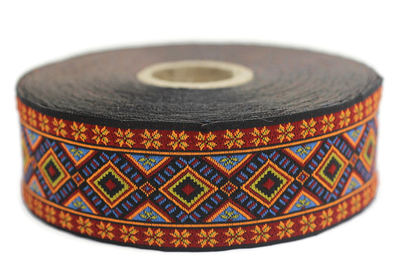 35 mm Lithuanian Folk Motif Ribbon (1.37 inches), Vintage Jacquard, Sewing Trim, Huge Trim, Large ribbon, making curtain, 35996