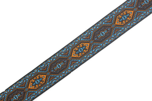 25 mm Blue Woven Jacquard ribbons (0.98 inches), jacquard trim, Decorative Craft Ribbon, Sewing trim, woven trim, embroidered ribbon, 25588