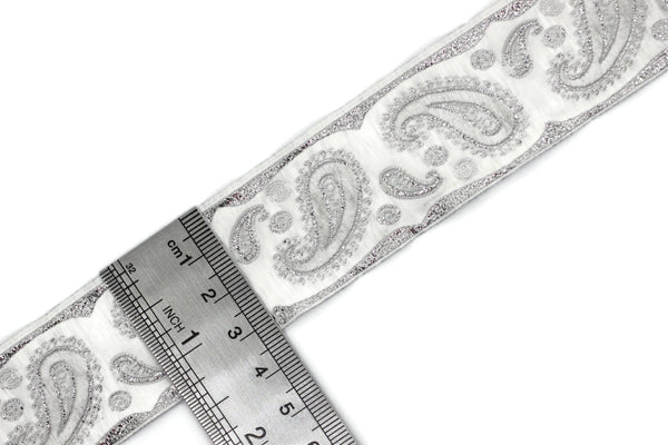 35 mm Gray Water Drop Jacquard Trims (1.37 inches), Embroidered Trims, Drop ribbon, Woven Ribbon, Jacquard Ribbons, Sewing Trims, 35807
