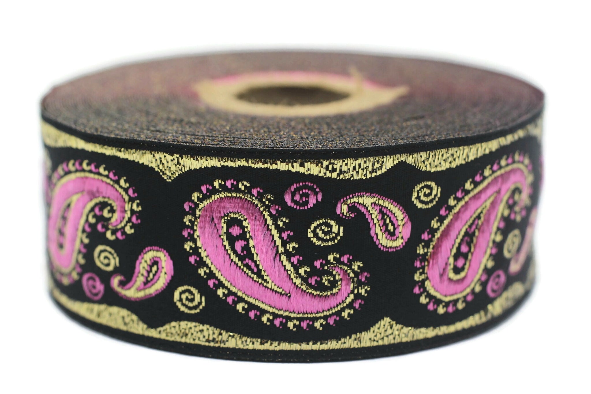 35 mm Pink Water Drop Jacquard Trims (1.37 inches), Embroidered Trims, Drop ribbon, Woven Ribbon, Jacquard Ribbons, Sewing Trims, 35807