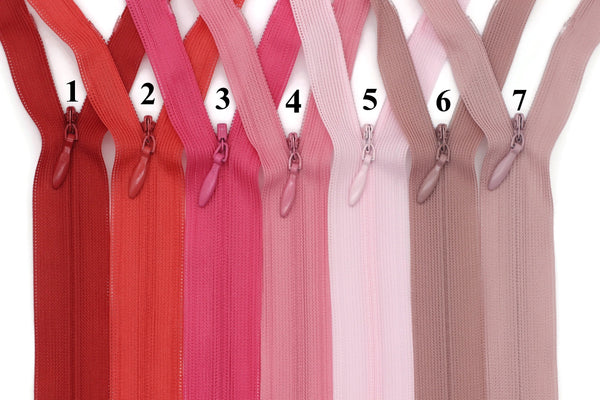 Skirt Zippers, 60 cm (23.5 inches) Zipper, Dress Zipper, Concealed Zippers, Hide Zipper, Secret Zipper,Invisible Zippers, Colorfull Zippers