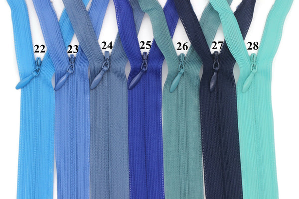 Skirt Zippers, 22 cm (9 inches) Zipper, Dress Zipper, Concealed Zippers, Hide Zipper, Secret Zipper,Invisible Zippers, Colorfull Zippers