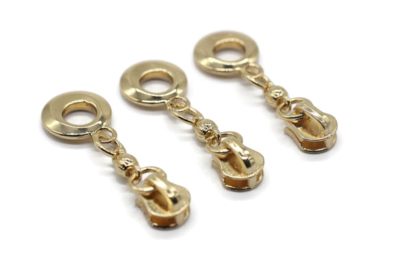 Gold Tone Zipper Pull, 51 mm(2 inches) #5 Metal Zipper Pulls, Zipper Sliders, Zipper Tab, Zipper Part, Zipper Head, Bag Zipper Pulls
