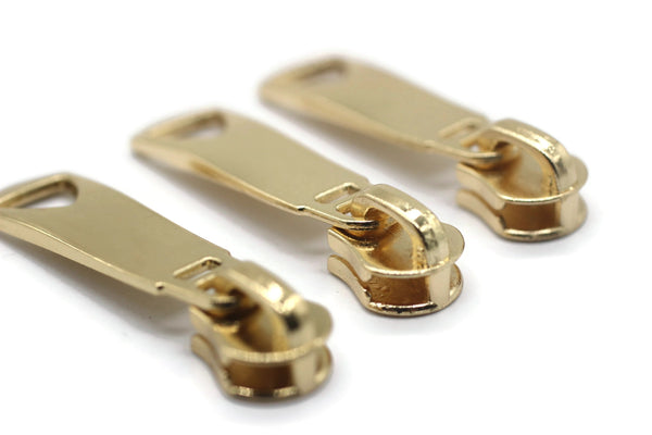 Gold Tone Zipper Pull, 43 mm(1.7 inches) #5 Metal Zipper Pulls, Zipper Sliders, Zipper Tab, Zipper Part, Zipper Head, Bag Zipper Pulls