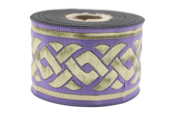 50 mm Lilac Jacquard ribbons 1.96 inche, spiral Style Jacquard trim, Sewing Jacquard ribbons, woven ribbons, collars supply, 50069