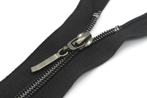 Coats Black Metal Zippers, Open Bottom, 120 cm (47 inches) Zipper, Jacket Zipper, Dress Zipper, Coat Zipper, Cardigan Zipper, Bag Zipper
