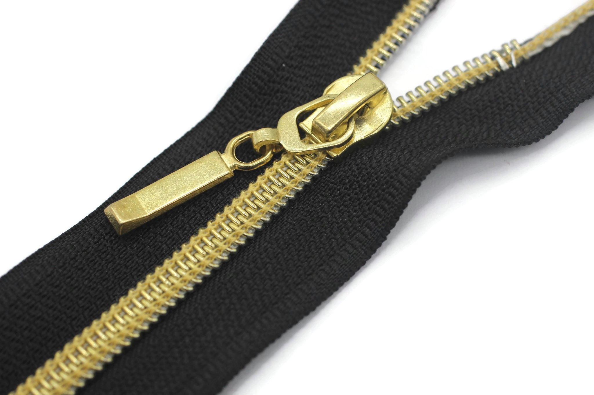 Coats Gold Teeth Metal Zippers, Open Bottom, 120 cm (47 inches) Zipper, Jacket Zipper, Dress Zipper, Coat Zipper, Cardigan Zipper