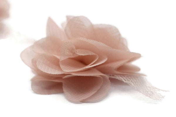 50mm Light Powder Chiffon Flower,Fluffy Flower For Hair Accessories,Rose Trim,Shabby Chiffon Flower Headbands,Chiffon Trim,Sewing,Artificial