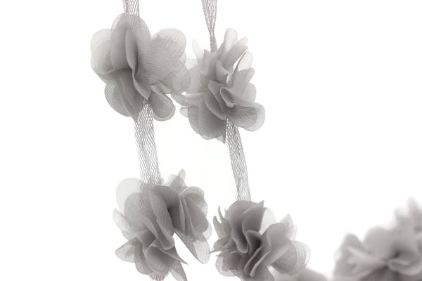 50 mm Gray Chiffon Flower,Fluffy Flower For Hair Accessories,Rose Trim,Shabby Chiffon Flower Headbands,Chiffon Trim,Sewing,Artificial