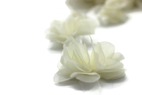 50 mm Cream Chiffon Flower,Fluffy Flower For Hair Accessories,Rose Trim,Shabby Chiffon Flower Headbands,Chiffon Trim,Sewing,Artificial