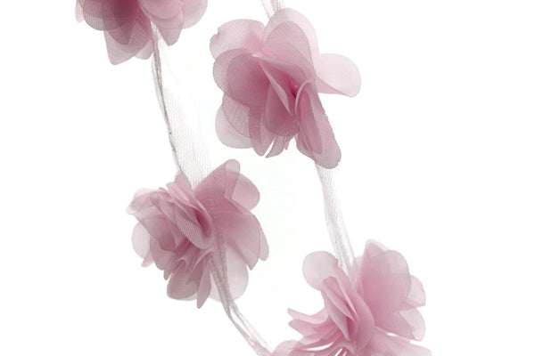 50 mm Baby Pink Chiffon Flower,Fluffy Flower For Hair Accessories,Rose Trim,Shabby Chiffon Flower Headbands,Chiffon Trim,Sewing,Artificial