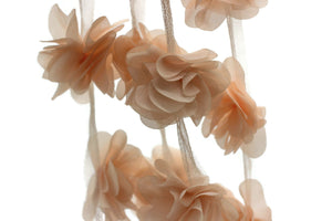 50mm Light Orange Chiffon Flower,Fluffy Flower For Hair Accessories,Rose Trim,Shabby Chiffon Flower Headbands,Chiffon Trim,Sewing,Artificial