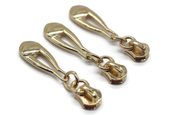 Gold Tone Zipper Pull, 53 mm(2 inches) #5 Metal Zipper Pulls, Zipper Sliders, Zipper Tab, Zipper Part, Zipper Head, Bag Zipper Pulls