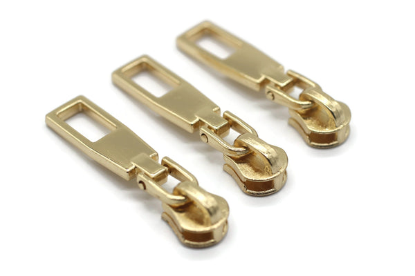 Gold Tone Zipper Pull, 45 mm(1.7 inches) #5 Metal Zipper Pulls, Zipper Sliders, Zipper Tab, Zipper Part, Zipper Head, Bag Zipper Pulls