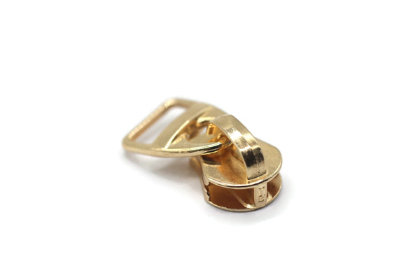 Gold Tone Zipper Pull, 23 mm(0.9 inches) #5 Metal Zipper Pulls, Zipper Sliders, Zipper Tab, Zipper Part, Zipper Head, Bag Zipper Pulls