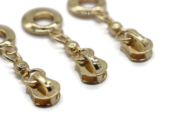 Gold Tone Zipper Pull, 51 mm(2 inches) #5 Metal Zipper Pulls, Zipper Sliders, Zipper Tab, Zipper Part, Zipper Head, Bag Zipper Pulls