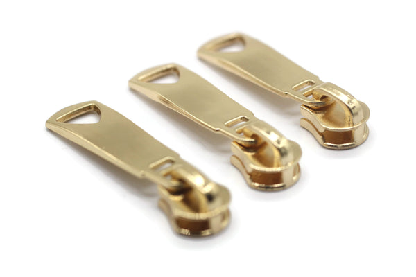 Gold Tone Zipper Pull, 43 mm(1.7 inches) #5 Metal Zipper Pulls, Zipper Sliders, Zipper Tab, Zipper Part, Zipper Head, Bag Zipper Pulls