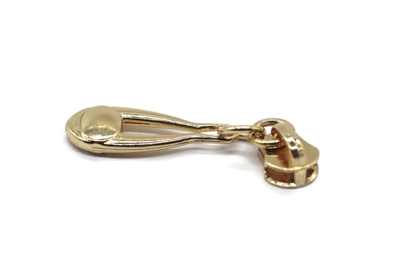 Gold Tone Zipper Pull, #5 Metal Zipper Pulls, Zipper Sliders, Zipper Tab, Zipper Part, Zipper Head, Bag Zipper Pulls, Purse Zipper Pull