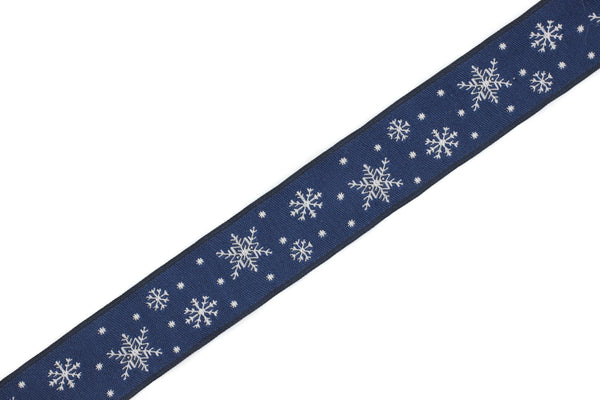 22 mm Snowflake Jacquard trim (0.86 inches), Vintage Ribbon, Decorative Craft Ribbon, Christmas Ribbon Trim, jacquard ribbons