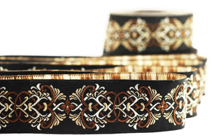 35 mm medieval motive Brown jacquard Ribbons (1.37 inches), Jacquard ribbon,  jacquard trim, craft supplies, collar supply, ribbon, 35976