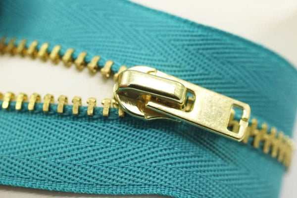 5 Pcs Metal zippers with gold brass teeth, 18-100cm (7-40inches), Jean Zipper, dress zipper, zip, lightweight zipper, dress zipper, MTZF