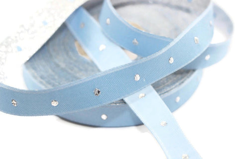 14 mm Blue&Silver Flat Motive Jacquard ribbon, (0.55 inches), jacquard ribbon, Flat ribbon, french ribbon, Jacquard trim, ribbon