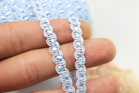 Blue Sewing Trim - Decorative Trim - Braid Sewing Ribbon - Embellishing Supplies - Zig Zag Trim - Decoration Supplies