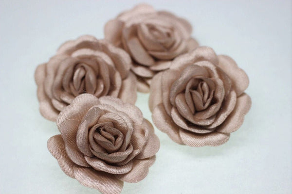 10 pcs Satin Pale Grey Flower - 30 mm Decorative Satin Flower - Wedding Accessories - Do it yourself project - Sewing Supplies