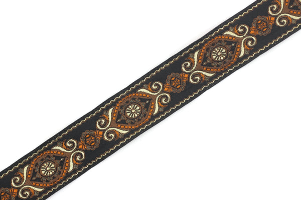 25 mm Brown&Black Jacquard trims (0.98 inches), jacquard ribbons, Decorative Craft Ribbon, Sewing trim, woven trim, Vintage ribbon, 25950