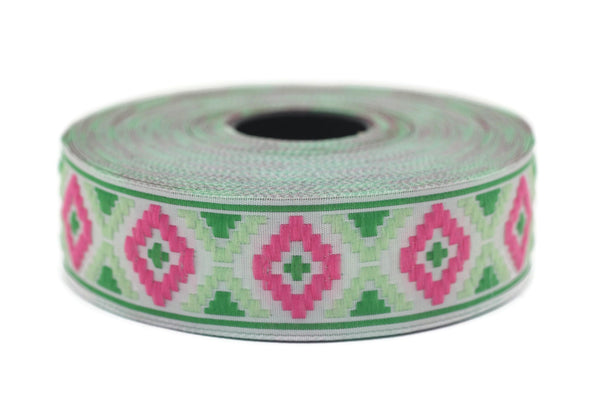 25 mm Colorfull Geometric Diamond Jacquard trim (0.98 inches) Decorative Craft Ribbon, Sewing Trim, Jacquard ribbon, woven ribbons, 25914