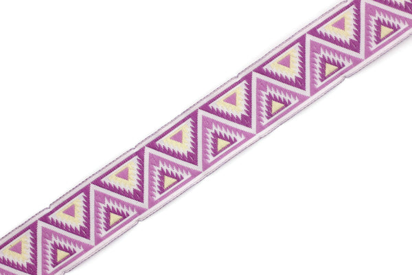 25 mm Lila Chevron Jacquard ribbon (0.98 inches), Decorative ribbon, Craft Ribbon, Jacquard trim, vintage ribbon, costume ribbon, 25915