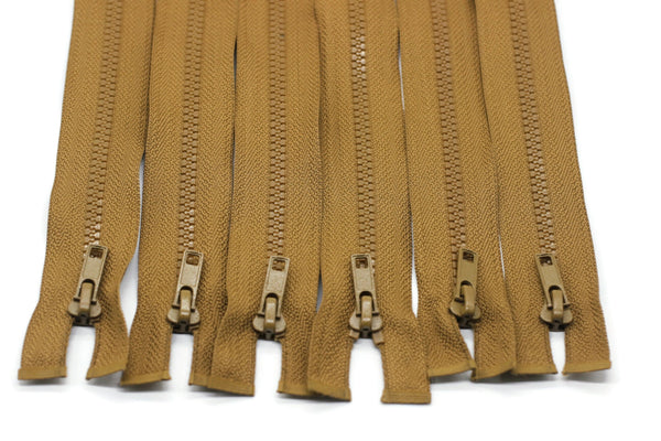 6 Pcs Brown Separating Zipper, 30 cm (12 inches) Zipper, Plastic Chunky Teeth Zipper, Vislon Zipper, Coat Zipper, Jacket Zipper, Bag Zipper