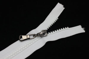 8 Pcs White Separating Zipper, 30 cm (12 inches) Zipper, Plastic Chunky Teeth Zipper, Vislon Zipper, Coat Zipper, Jacket Zipper, Bag Zipper