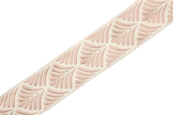 35 mm Pink Seashell  1.37 (inch) | SeaShell Ribbon | Seashell Decor | Jacquard Ribbon | 35mm Wide | 35273