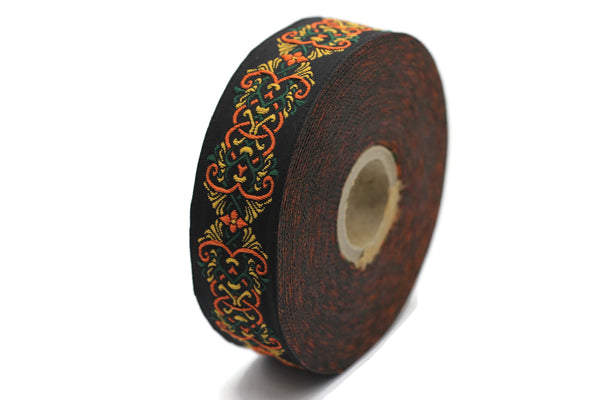 25 mm medieval motive Colorfull jacquard Ribbons (0.98 inches) jacquard trims, craft supplies, collar supply, sewing trims, trimming, 25976
