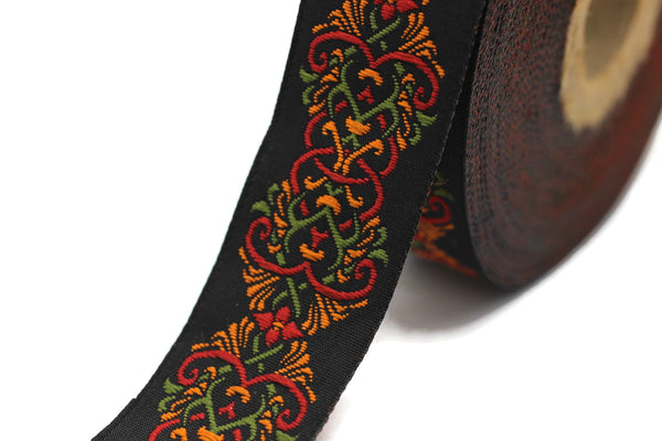 25 mm medieval motive Colorfull jacquard Ribbons (0.98 inches), jacquard trims, craft supplies, collar supply, ribbon trims, trimming, 25976