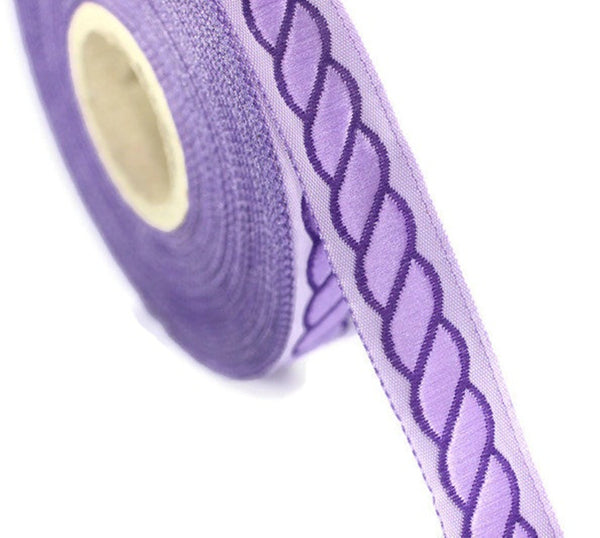 14 mm Lilac spiral Jacquard trim (0.55 inches), Decorative Craft Ribbon, Sewing, Jacquard ribbon, Trim, woven ribbons, collor supply, 14511