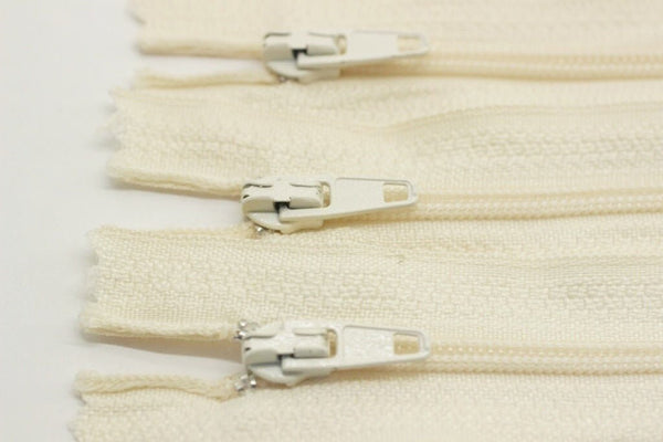 10 pcs Cream Pants Zippers, 18-60cm (7-23inches) zipper, pants zipper, zipper for pants, lightweight zipper, dress zipper, zippers PZ01