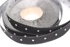 14 mm Black&Silver Flat Motive Jacquard ribbon, (0.55 inches), jacquard ribbon, Flat ribbon, french ribbon, Jacquard trim, ribbon