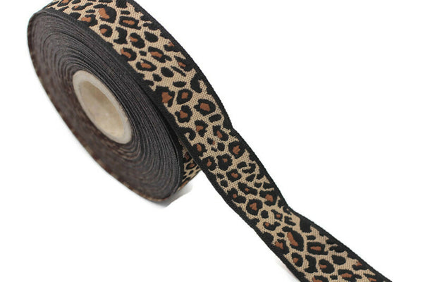 20 mm Leopard ribbons, Jacquard ribbons, ribbon trims, collar supplies, Ribbon for skirts, ribbon for pants, sewing trimming, BNKL